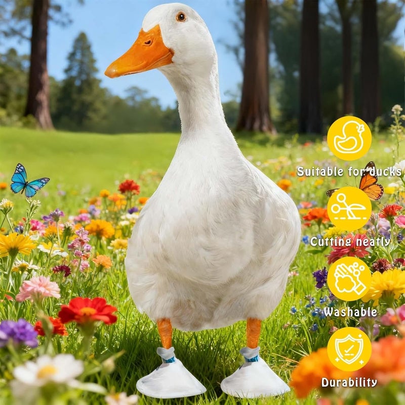 JYMBER 20-Pack Disposable Duck Booties with Self-Adhesive Bandages,Protective Foot Covers for Ducks & Waterfowl,Pet Care Supplies (Yellow) - Image 2